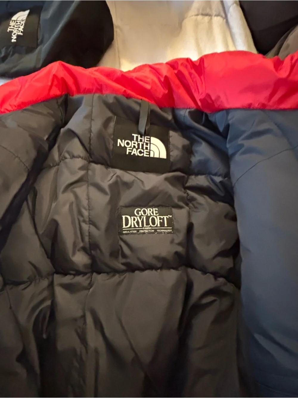 The North Face Red and Black Puffer Jacket. Mint 1996 Gore Dryloft, with hood